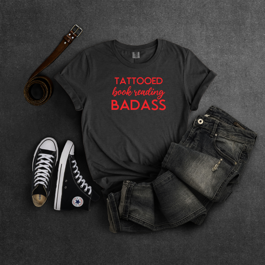 Tattooed Book Reading Badass Tee