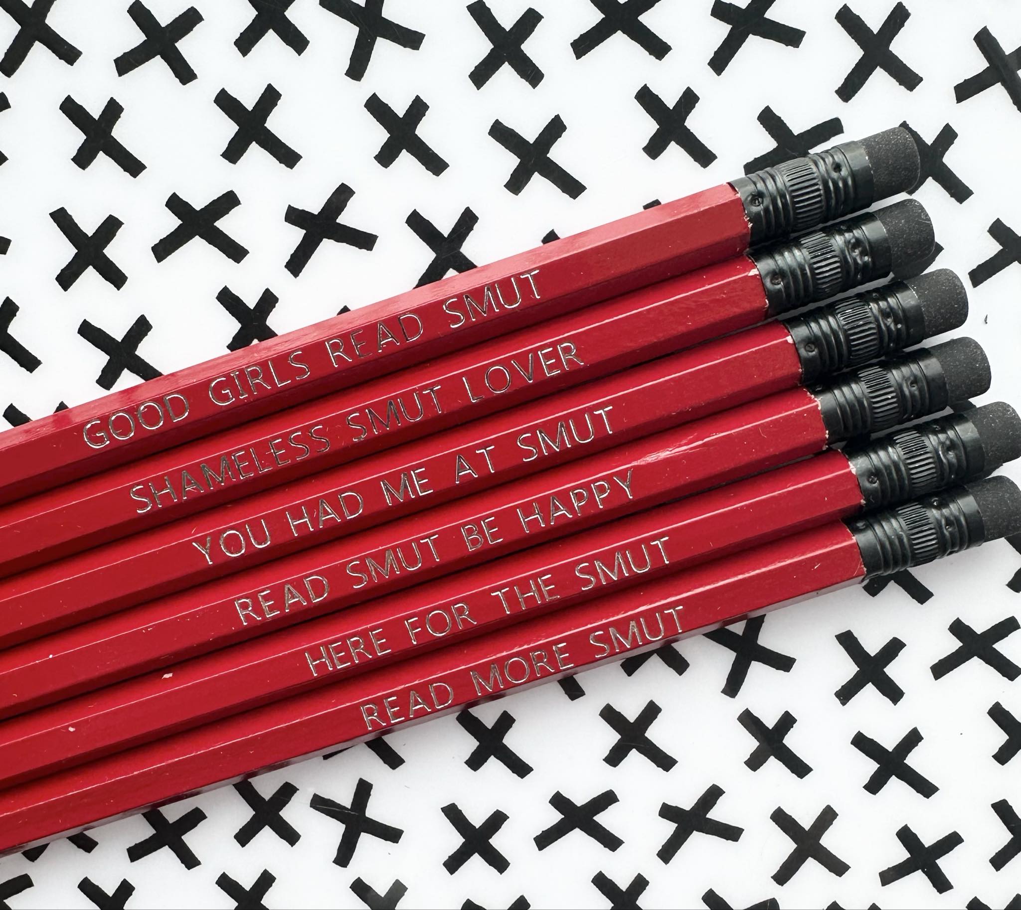 Smut Lovers Hand Stamped Pencil Set