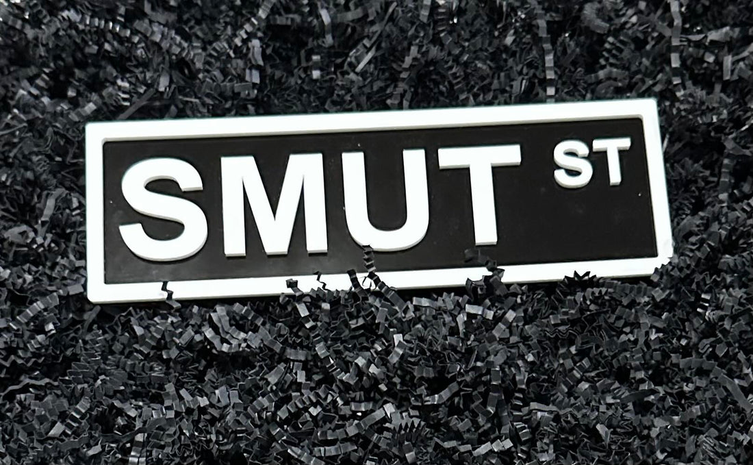 Smut Street Shelf Sign